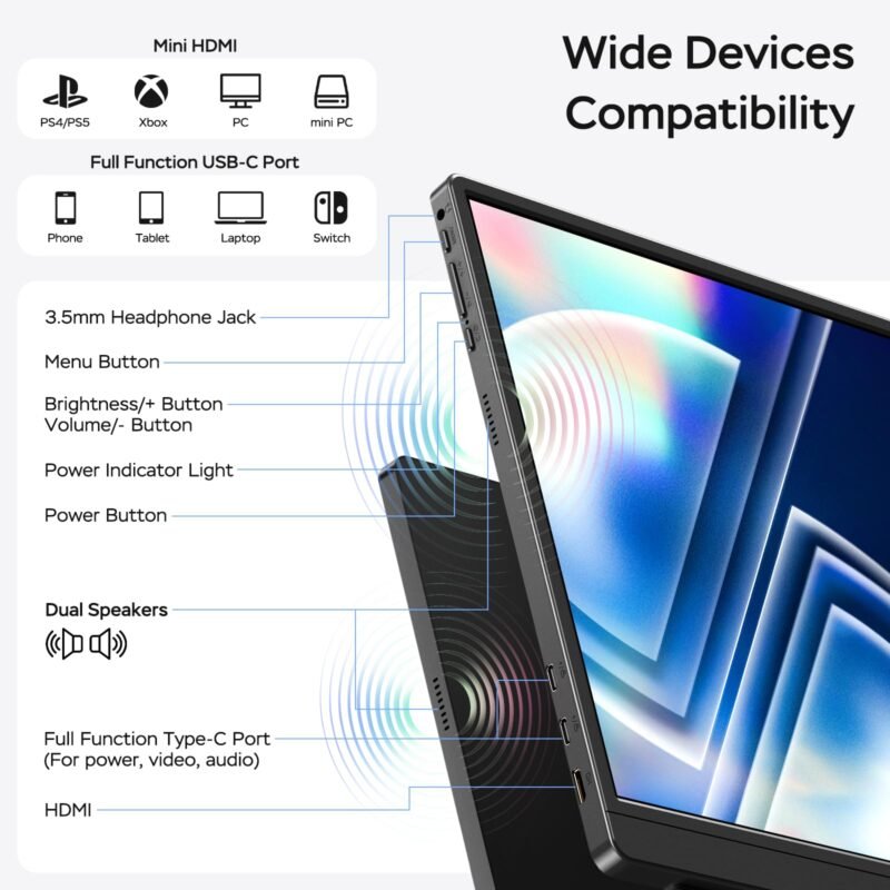 Version 1.0.0 15.6" FHD Portable Monitor – USB-C & HDMI