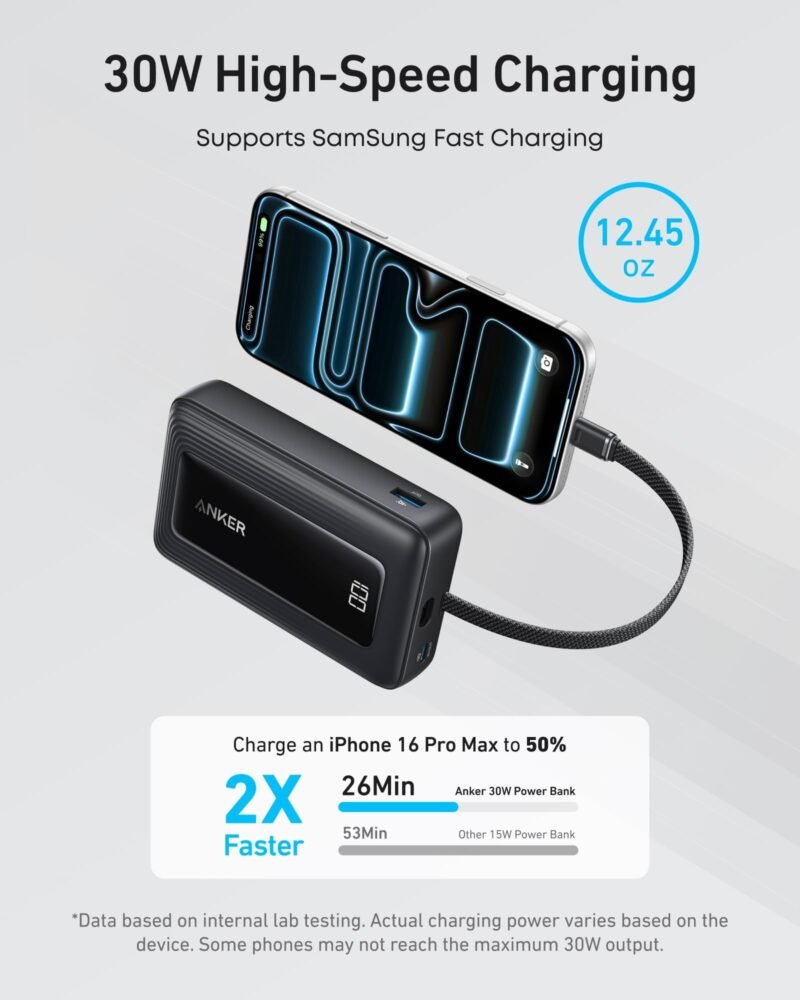 10,000mAh 30W USB-C Power Bank