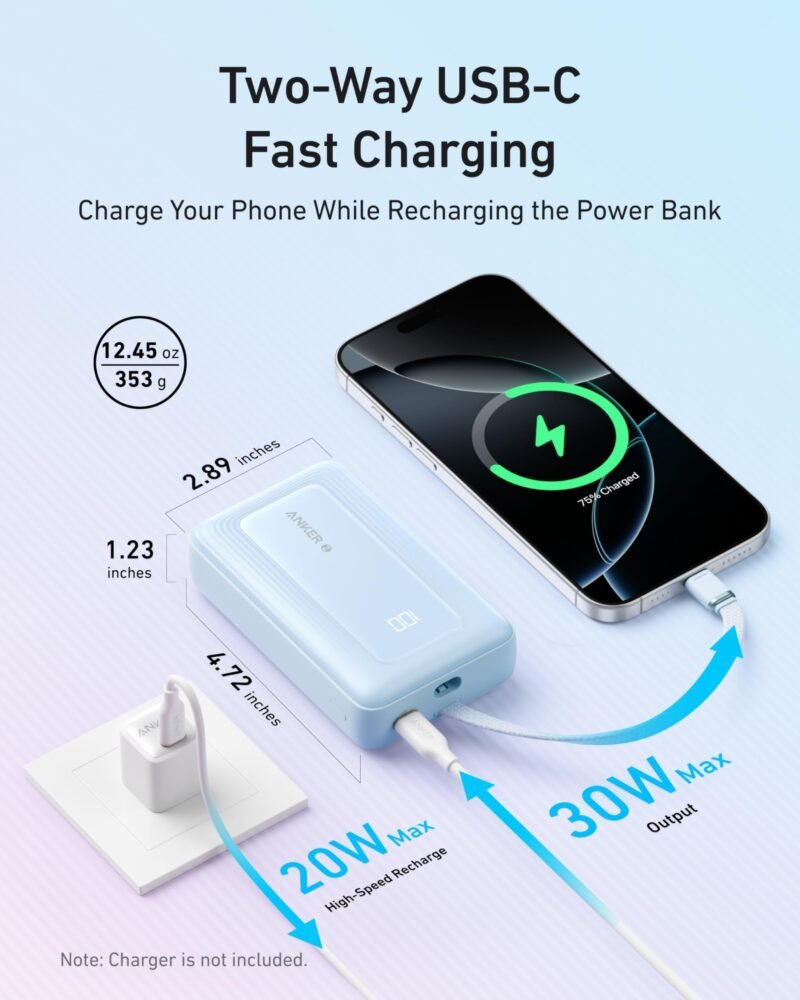 10,000mAh 30W USB-C Power Bank