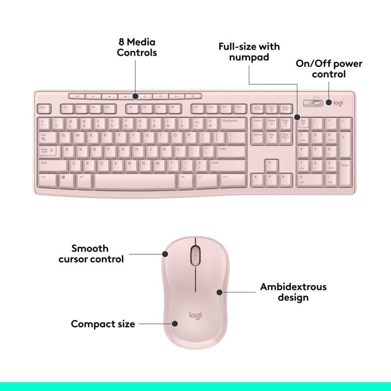 Full Size Wireless Keyboard and Mouse Combo
