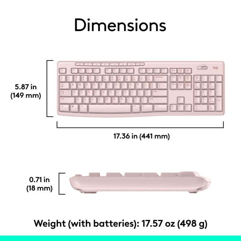 Full Size Wireless Keyboard and Mouse Combo