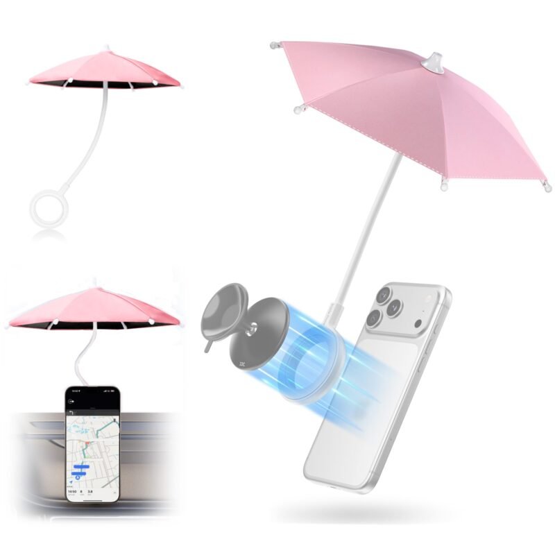 Phone Umbrella for Sun,Magnetic Cellphone SunShade Shield Umbrella,Universal Phone Sun Blocker Cover Visor for Beach Pool Accessories Travel Vacation Essentials Outdoor Video Photo Watching Anti-Glare