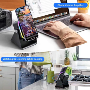 5-in-1 Induction Speaker Stand with RGB Lights & Bluetooth