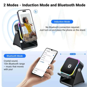 5-in-1 Induction Speaker Stand with RGB Lights & Bluetooth