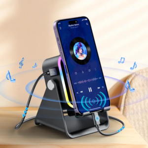 5-in-1 Induction Speaker Stand with RGB Lights & Bluetooth